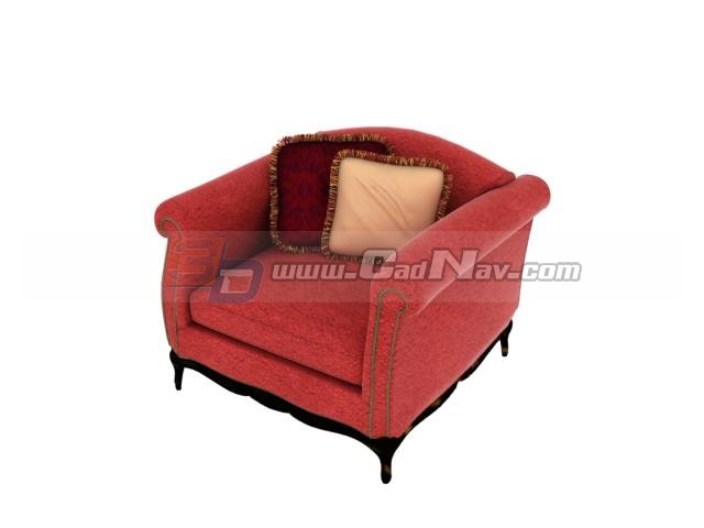 Antique french sofa 3d rendering