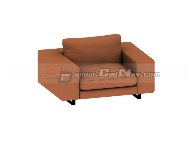 Single seater hotel sofa chair 3d rendering