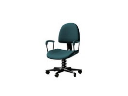 Swivel office chair with armrest 3d model preview