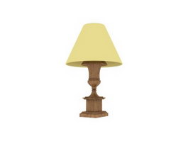 Bedside wooden table light 3d preview