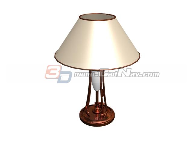 Vintage French Metal Table Lamp 3d rendering