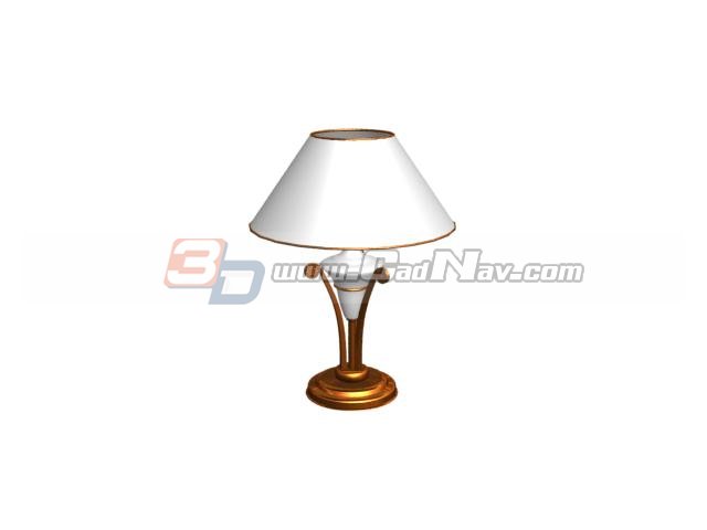 Brass table light 3d rendering