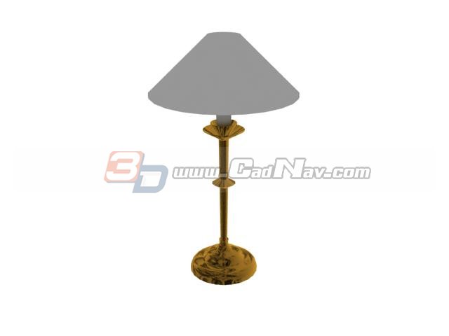 Brass table lamp 3d rendering