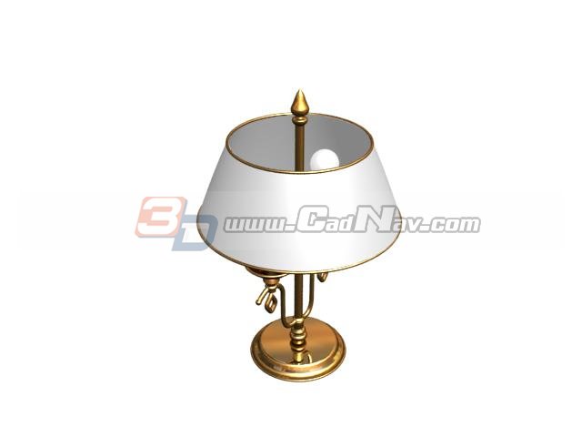 Decorative brass lamp 3d rendering