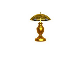 Antique brass desk lamp 3d model preview