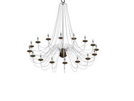 European chandelier light 3d model preview