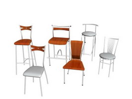 Metal Restaurant Chairs 3d model preview