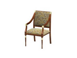 Solid wood hotel chair 3d preview