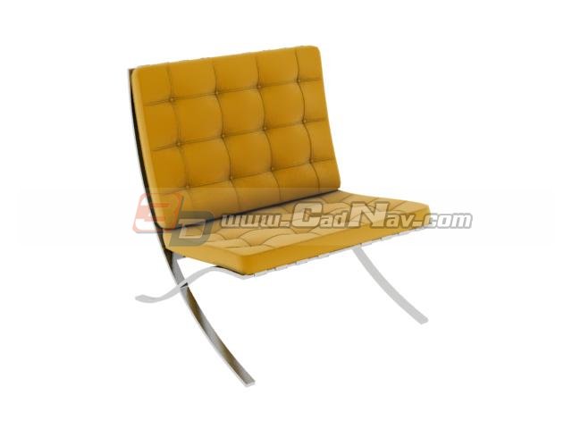 Leather Barcelona Chair 3d rendering