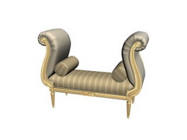 Lounge chair antique fabric 3d preview