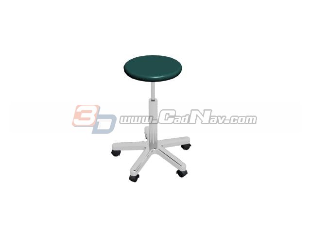 Bar stools with wheels 3d rendering