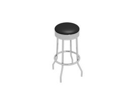 Revolving metal bar stool 3d preview