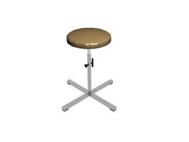 Hospital round stool 3d preview
