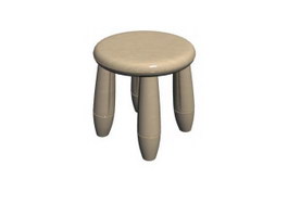 Wooden round stools 3d preview