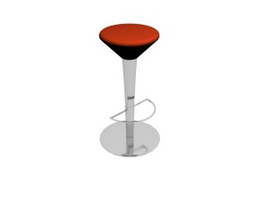 Clear Acrylic bar stool 3d model preview