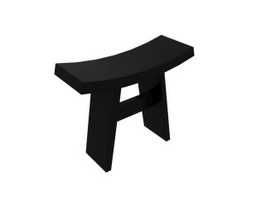 Wooden saddle stool 3d model preview