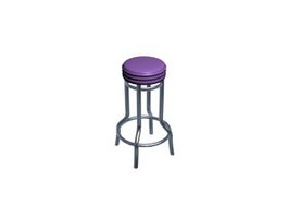 Chromed bar stool 3d preview