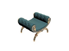 Antique Wrought Iron Footstool 3d model preview