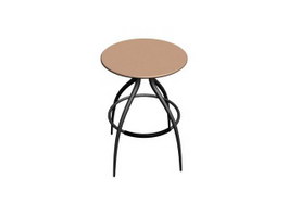 Steel round stool 3d model preview