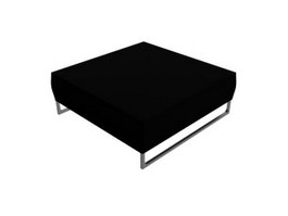 Black ottoman bench stool 3d model preview