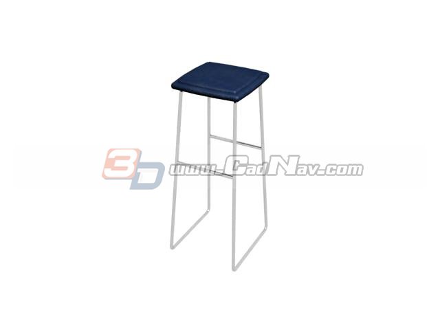 Metal bar stool chair 3d rendering