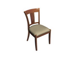 Wood design dining chair 3d model preview
