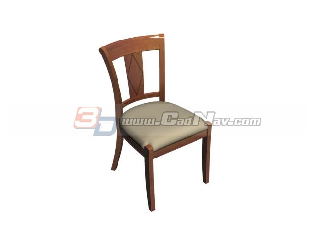 Wood design dining chair 3d rendering
