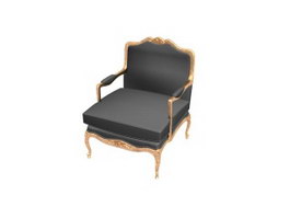 Fabric sofa chair fauteuil 3d model preview