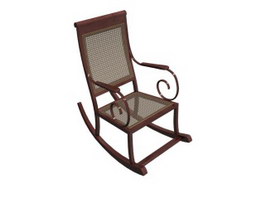 Rattan rocking chair 3d preview
