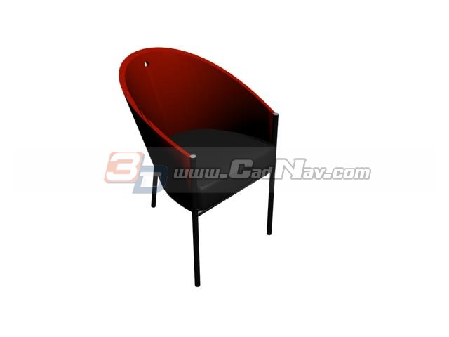 Coffee shop red tub chair 3d rendering