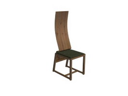 High back wood chair 3d preview
