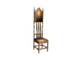 Wooden king throne chair 3d preview
