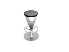 Metal stainless steel bar stool 3d model preview