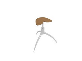 Stainless steel medical stool 3d model preview