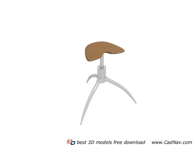 Stainless steel medical stool 3d rendering