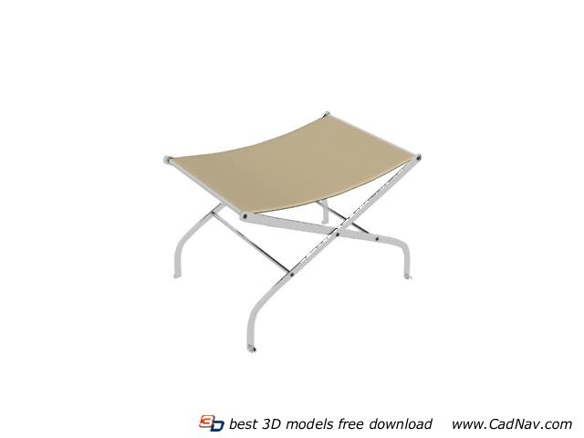 Canvas folding stool 3d rendering