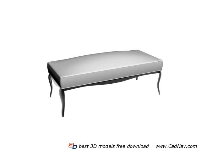 Wooden bed stool 3d rendering