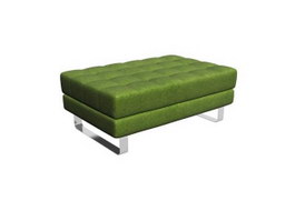 Fabric ottoman bench stool 3d model preview