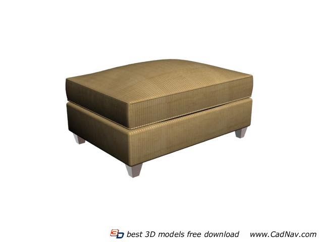 Square stool ottoman 3d rendering