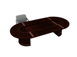 Conference table office furniture 3d model preview