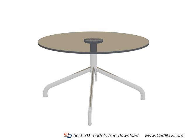 Round glass coffee table 3d rendering