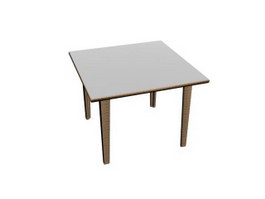 Wood outdoor table 3d model preview