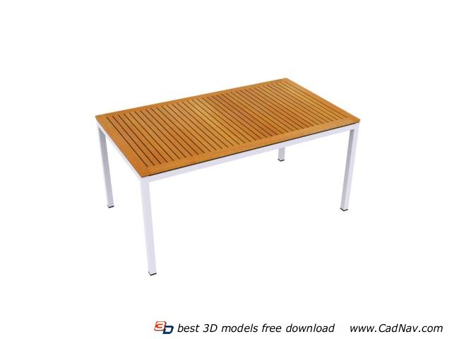 Outdoor bamboo table 3d rendering
