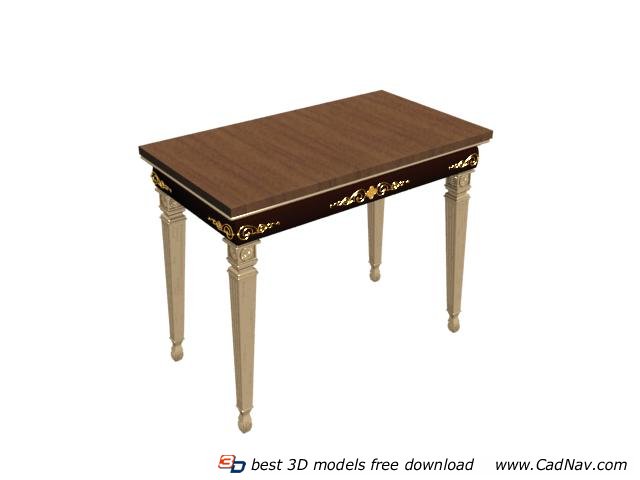 Europe wooden dining table 3d rendering