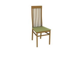 Wood restaurant dining chair 3d model preview