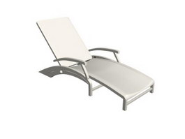 White plastic sun lounger 3d model preview