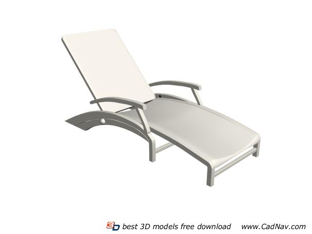 White plastic sun lounger 3d rendering