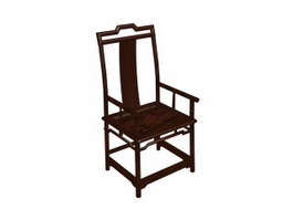 Chinese antique wooden chair 3d preview