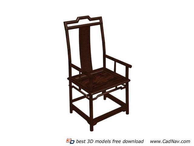Chinese antique wooden chair 3d rendering