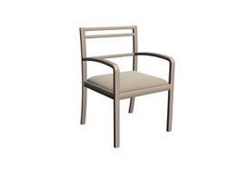 Wood leisure dining chair 3d model preview